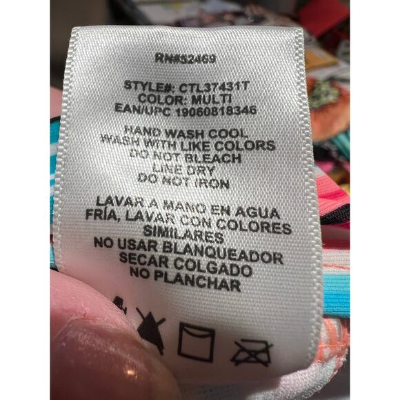 Catalina Multicolored Underwire Tankini Top Sz Sm 4-6 Swimwear adjustable Straps - Picture 9 of 9